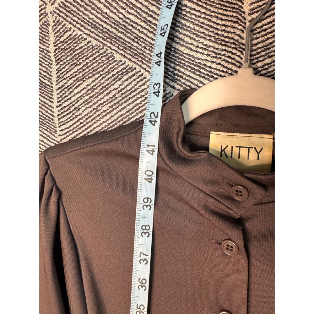 Vintage 70's Quiet Luxury Chocolate Brown Jersey Dress Sz S/M - Picture 7 of 9